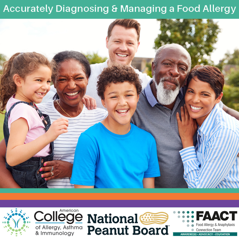 Allergy Diagnosis poster with doctor checking boy's heartbeat